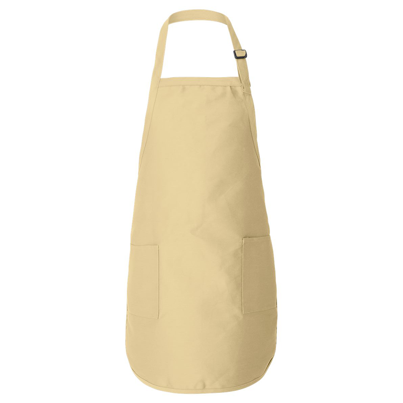 Natural Full-Length Apron with Pockets Apron Q-Tees Brand (Chef apron 55/45 cotton/polyester)