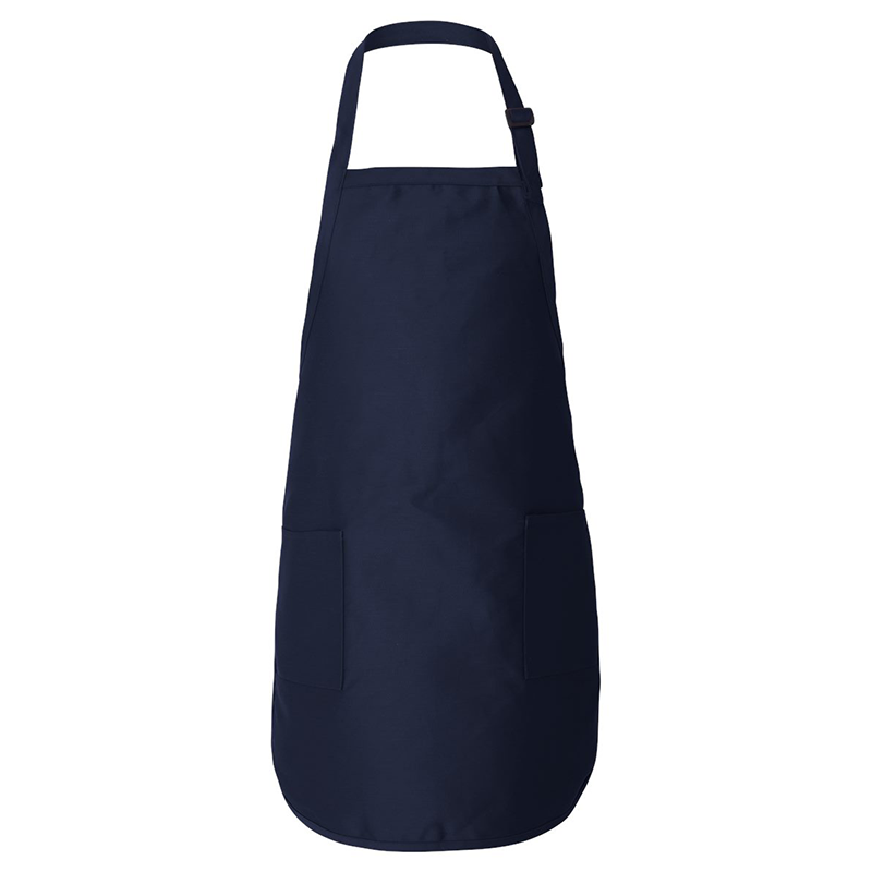 Navy Full-Length Apron with Pockets (Chef apron 55/45 cotton/polyester)