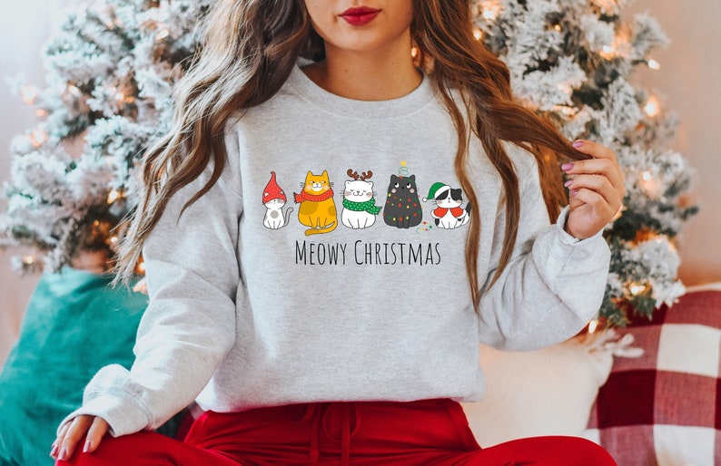 Meowy Christmas Sweatshirt (2XL-3XL)