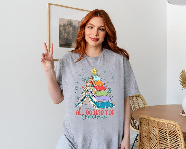 All Booked For Christmas T-Shirt (2XL-3XL)