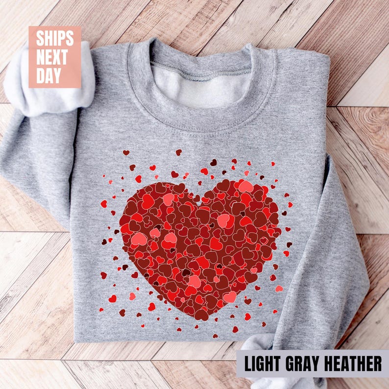 3D Hearts Valentines Day Sweatshirt (2XL-3XL)