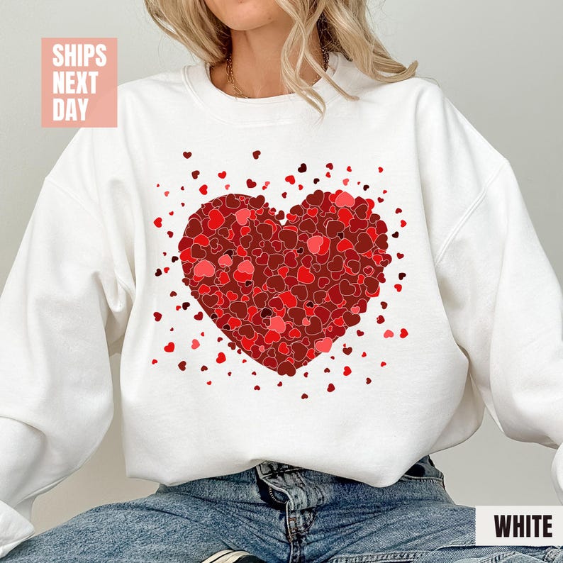 3D Hearts Valentines Day Sweatshirt (2XL-3XL)