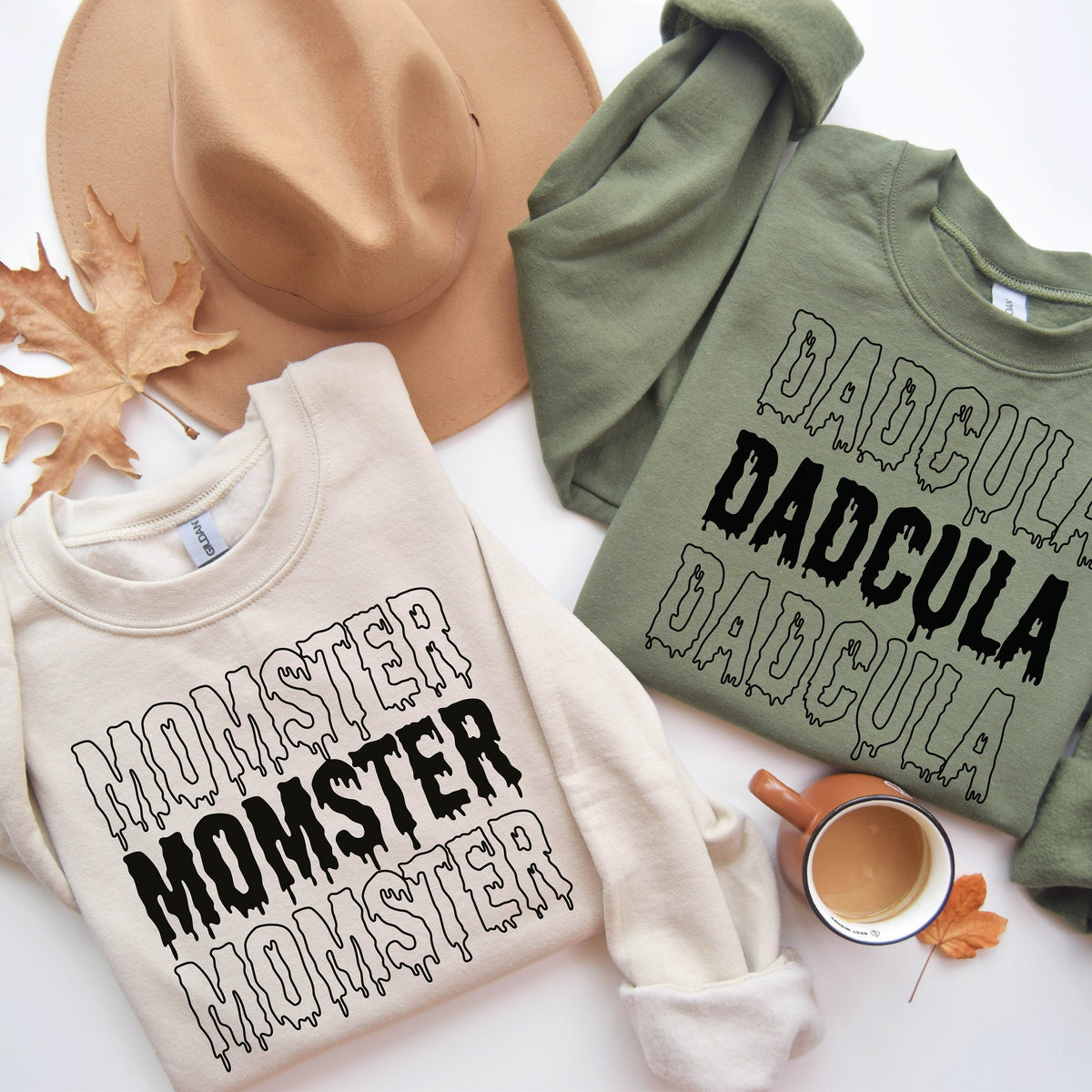 Momster And Dadcula Matching Halloween Sweatshirt, Couples Halloween Gift, Momster Sweatshirt, Dadcula Sweatshirt, Mom Halloween Sweatshirt