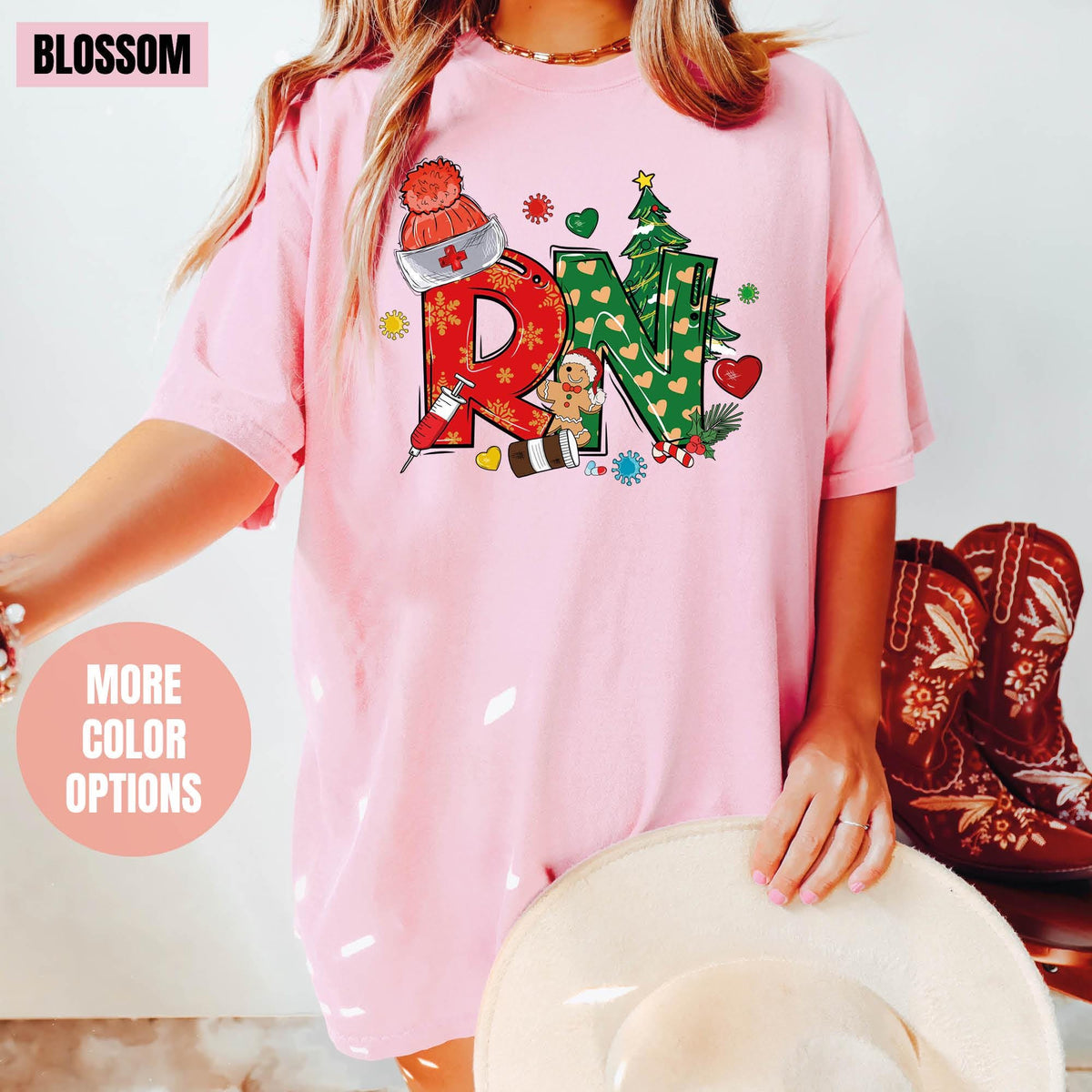 Christmas RN Shirt, Registered Nurse Holiday Shirt, Comfort Colors®, RN Festive Shirt, RN Shirt, Registered Nurse Christmas Gift, Nurse Gift