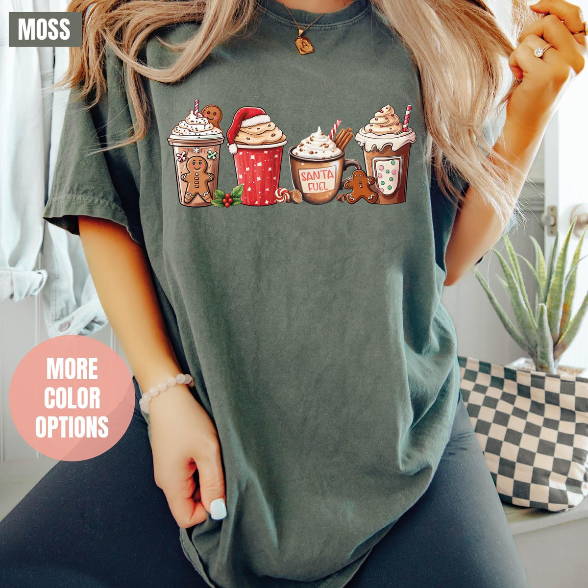 Gingerbread Christmas Coffee Shirt, Christmas Coffee Shirt, Comfort Colors®, Coffee Lover Gift, Women Holiday Shirt, Xmas Shirt, Latte Drink