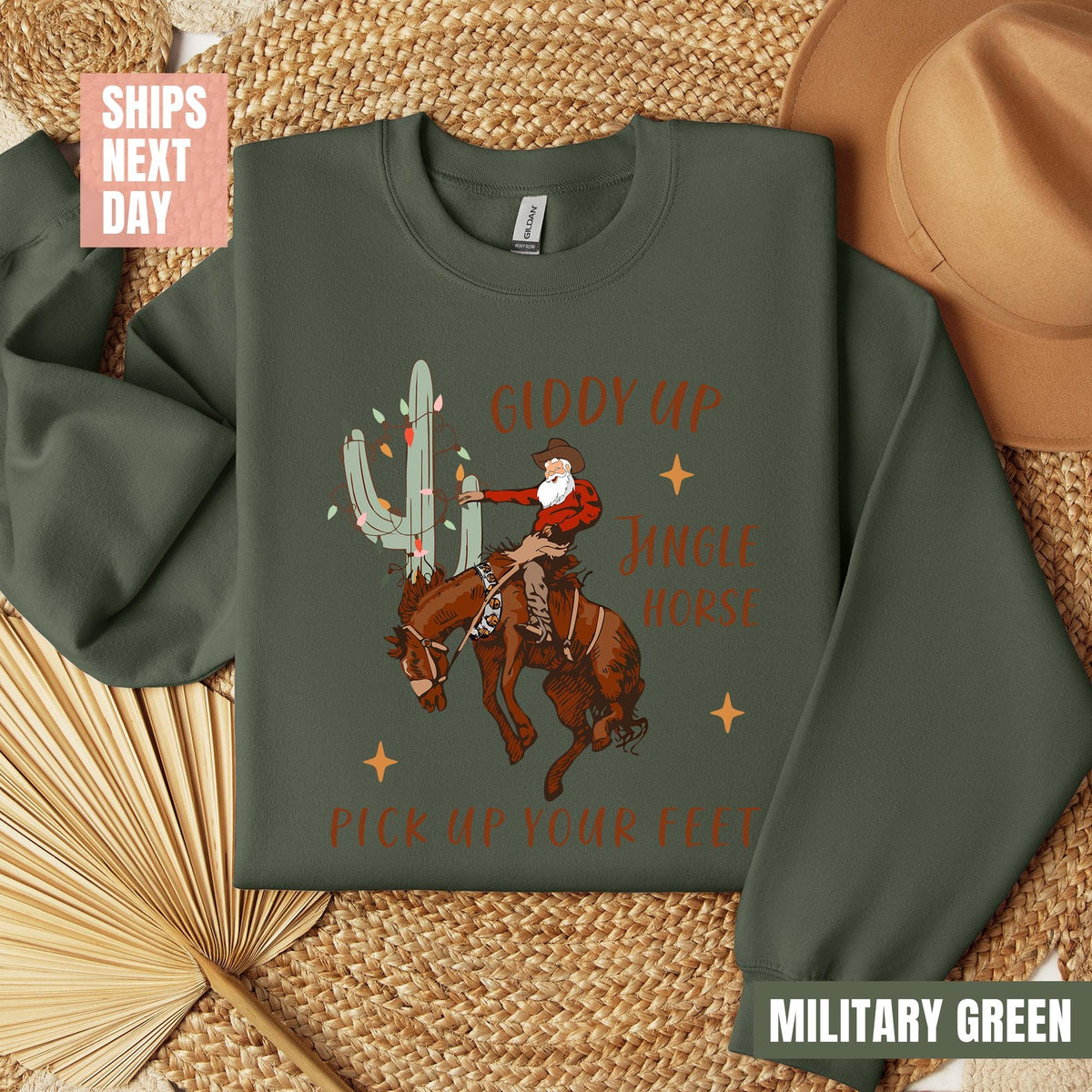 Cowboy Christmas Sweatshirt, Jingle Horse Pick Up Your Feet, Howdy Country Cowgirl T-shirts