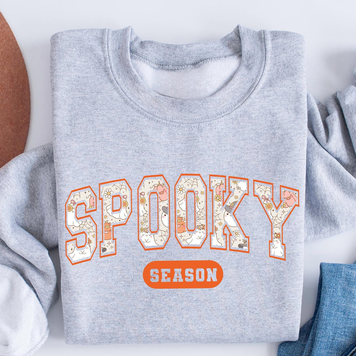 Cute Spooky Season Sweatshirt, Halloween Sweatshirt, Cute Fall Sweater, Gift For Halloween, Spooky Season Shirt, Womens Halloween Sweatshirt