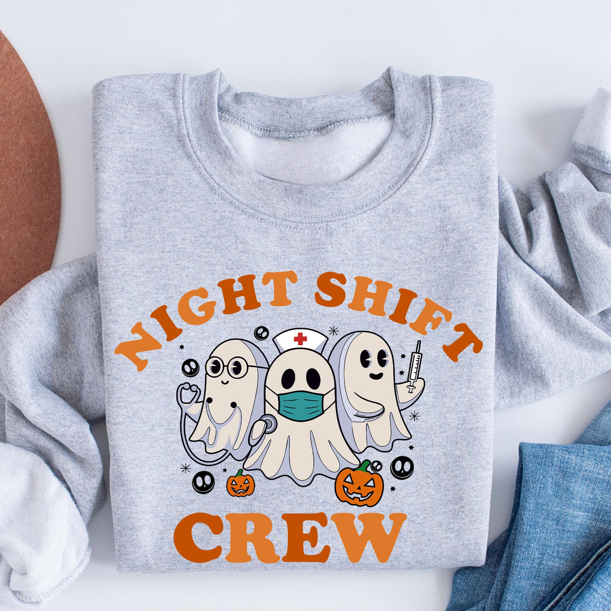 Night Shift Crew, Halloween Nurse Sweatshirt, Retro Spooky Nurse Tshirt, Registered Nurse Sweatshirt, Halloween RN Shirt, Nursing School Tee