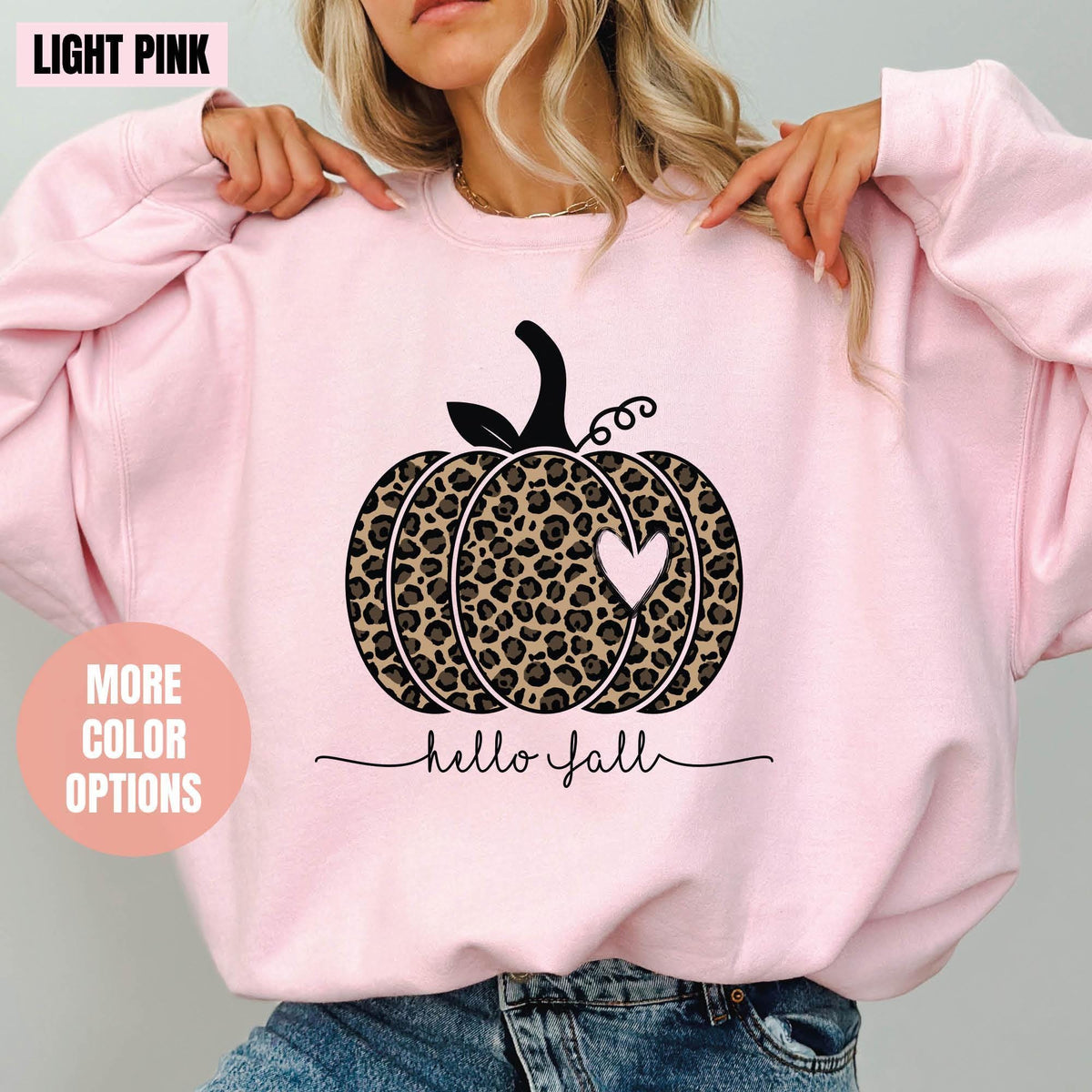 Hello Fall Sweatshirt, Leopard Pumpkin Sweatshirt, Cheetah Pumpkin Sweatshirts, Hello Pumpkin, Thankful Sweater, Fall Gifts, Family Matching
