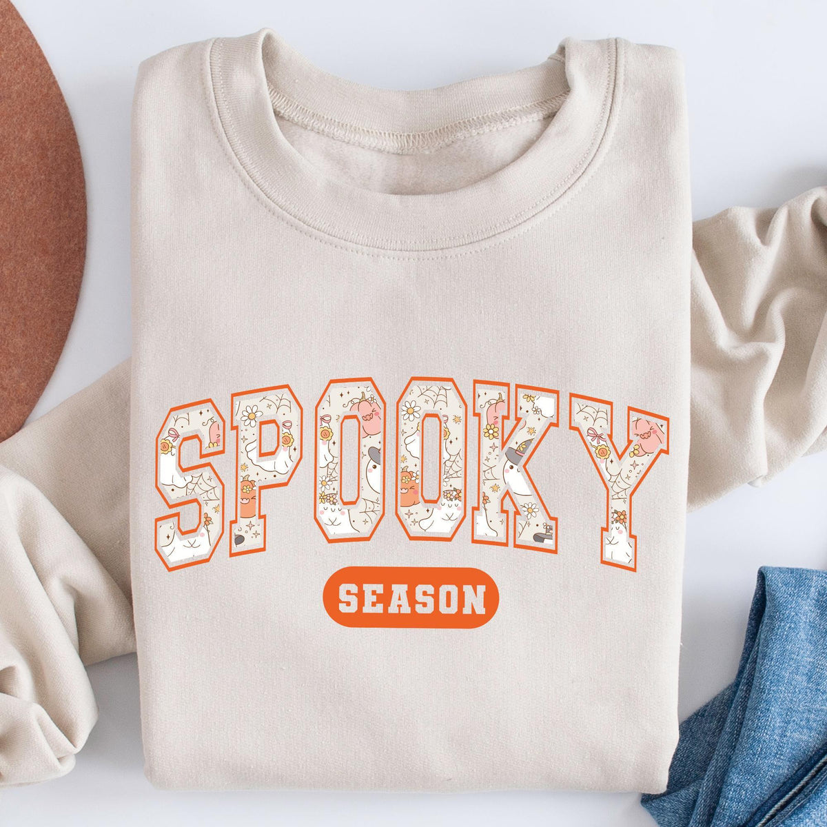 Cute Spooky Season Sweatshirt, Halloween Sweatshirt, Cute Fall Sweater, Gift For Halloween, Spooky Season Shirt, Womens Halloween Sweatshirt