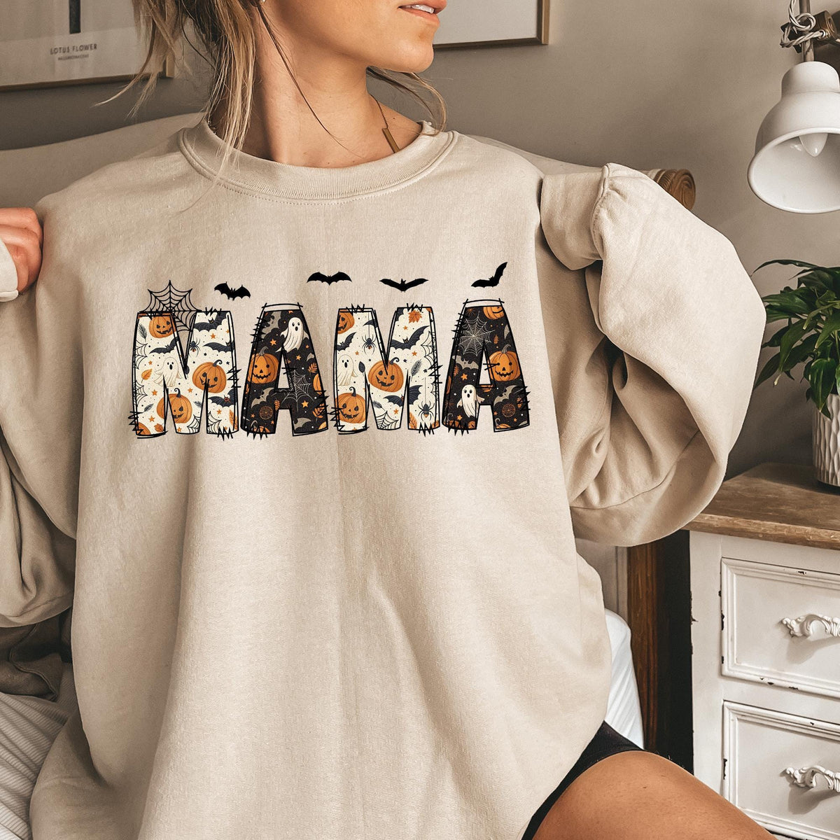 Halloween Mama Sweatshirt, Spooky Mama Shirt, Gift for Mom Shirts, Spooky Mama Sweatshirt, Halloween Shirts, Cool Mama Halloween Sweatshirts