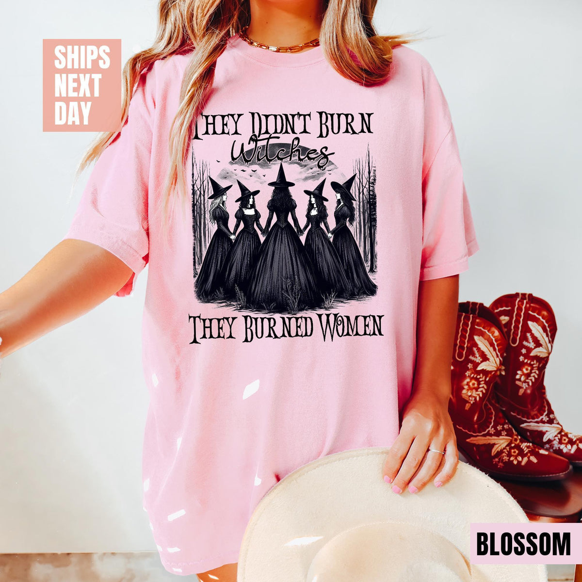 They Didn't Burn Witches They Burned Women Sweatshirt, Witchy Woman Shirt, Halloween Witch Shirt, Comfort Colors®, Witch Girl Women T-shirts