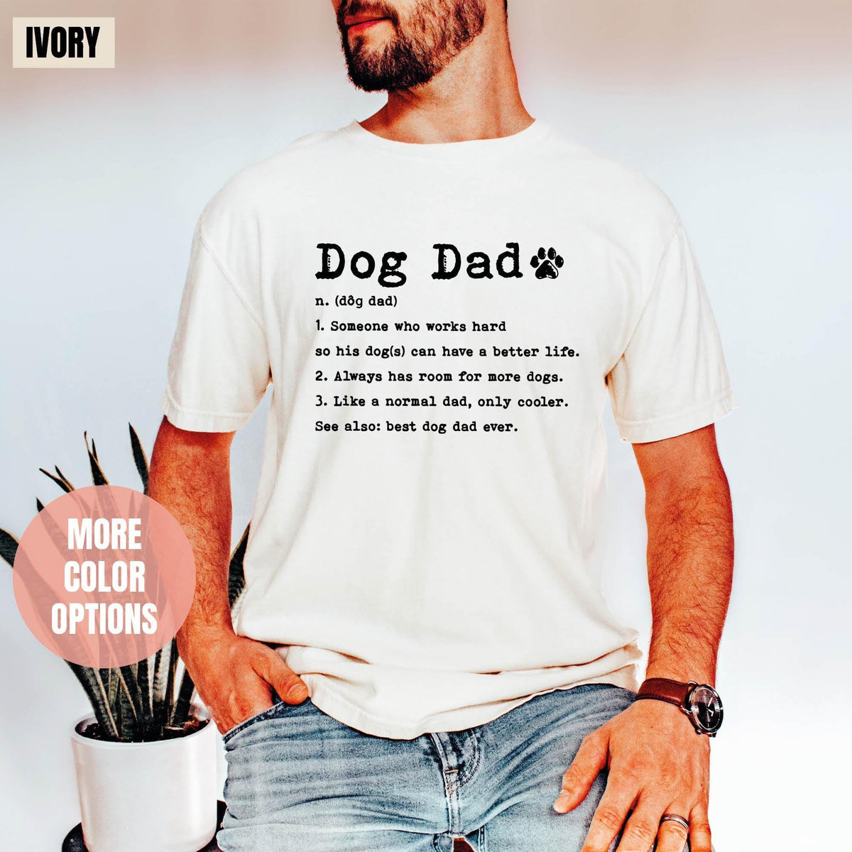 Dog Dad Shirt, Retro Dog Daddy Shirt, Dad of Dogs Shirt, Comfort Colors®, Dog Dad Gifts, for Dog Lover, Better with Dogs, Dog Lover T-shirts