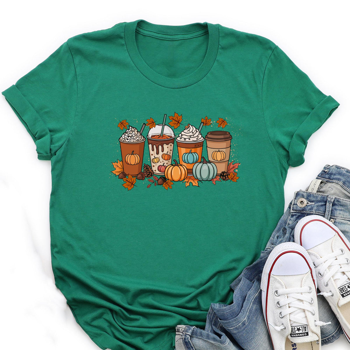 Fall Coffee Shirt, Cute Fall Sweatshirt, Thanksgiving Shirt, Fall Sweatshirt, Coffee Lover T-shirt, Pumpkin Spice Shirt, Halloween T-shirt