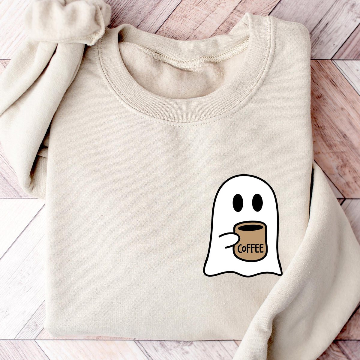 Cute Spooky Coffee Sweatshirt, Womens Ghost Sweatshirt, Spooky Season, Fall Coffee Lover Shirt, Fall Graphic Shirt, Halloween Party T-shirts