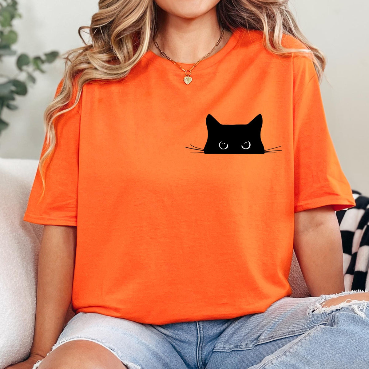 Cute Black Cat Halloween Sweatshirt, Womens Halloween Shirt, Halloween Party Shirt, Halloween Gifts, Fall Graphic T-shirt, Halloween Costume