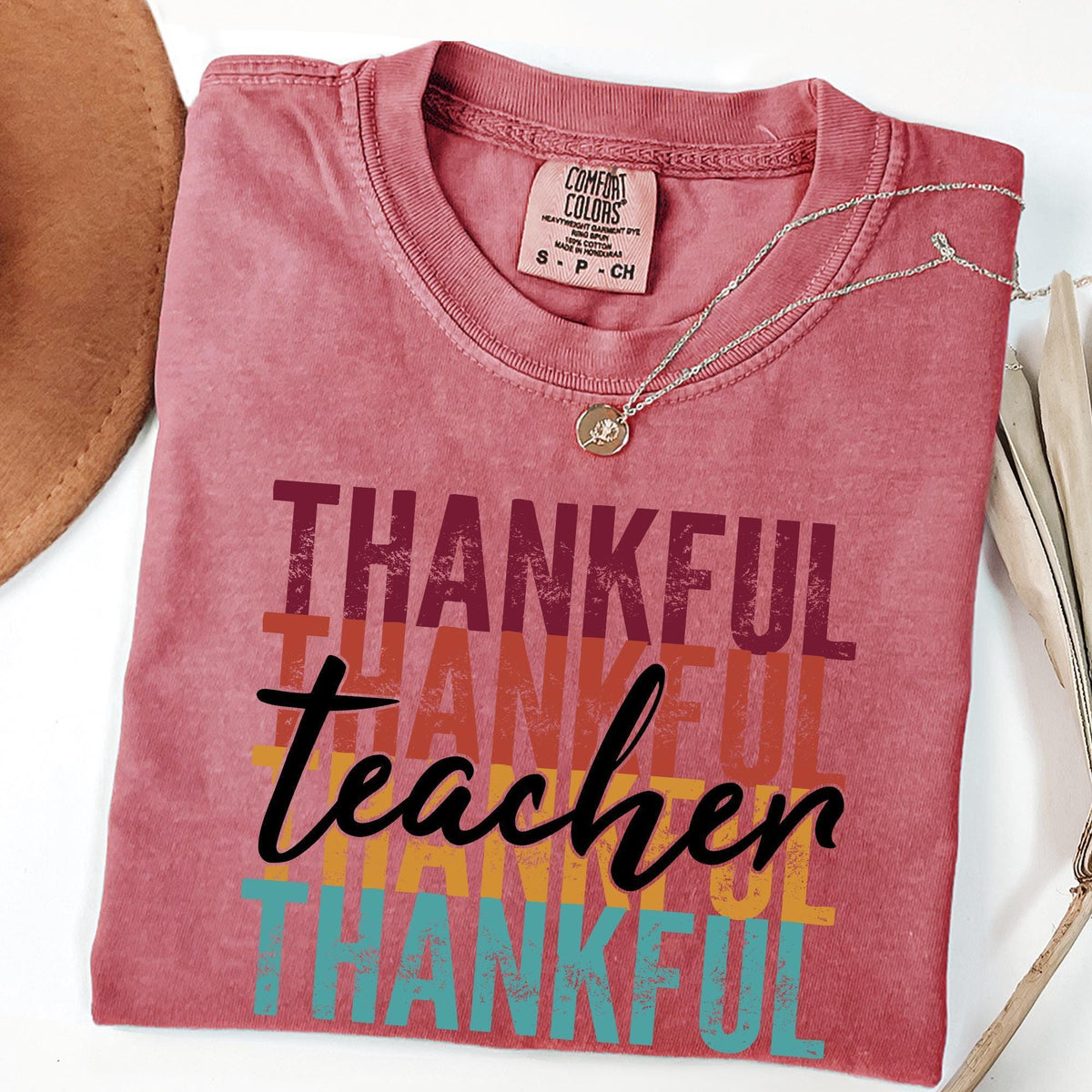 Thanksgiving Teacher Shirt, Thankful Rainbow Pumpkin Shirt, Thanksgiving Vacation Tee, Family Thanksgiving Shirt, Comfort Colors®, Fall Tees
