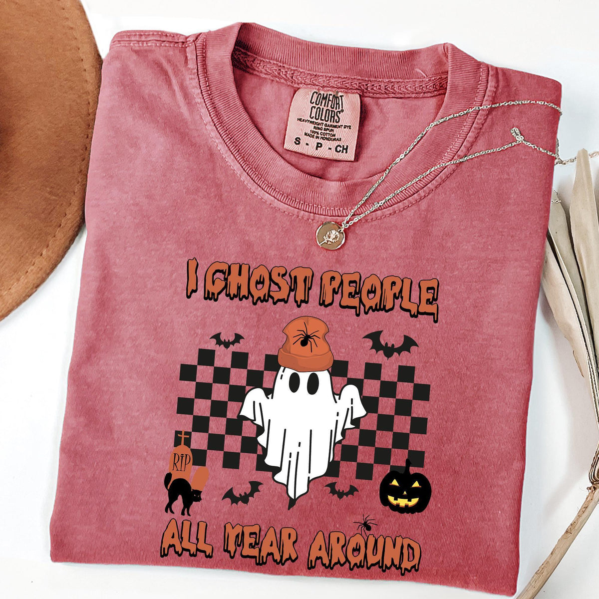 I Ghost People All Year Around Shirt, Halloween Shirts, Halloween Costumes, Spooky Vibes T-shirts, Comfort Colors®, Halloween Party T-shirts