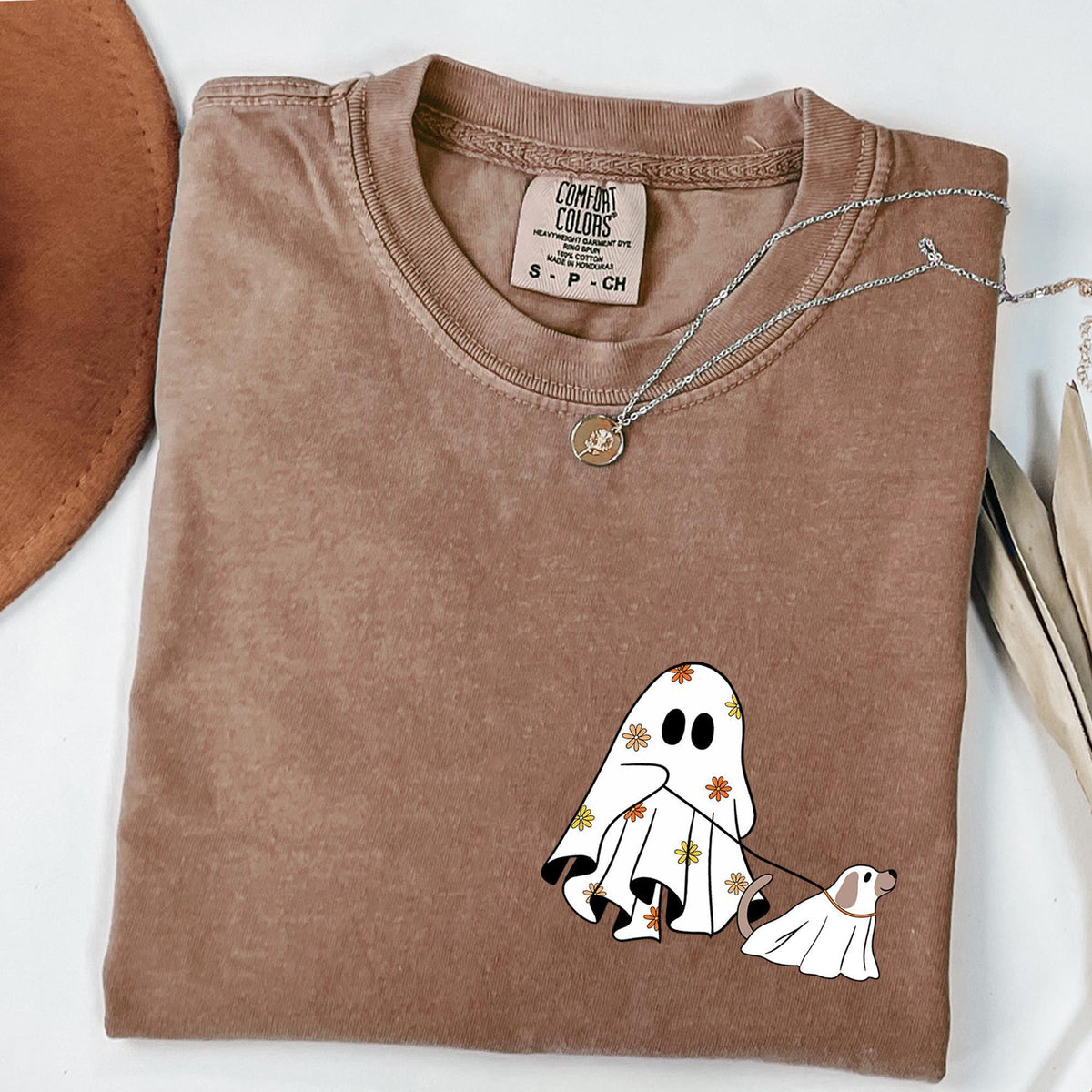 Comfort Colors® Сute Ghost Dog Shirt, Dog Lovers Halloween Gift, Halloween DogTees, Spooky Season, Fall Graphic Tee, Womens Halloween Shirts
