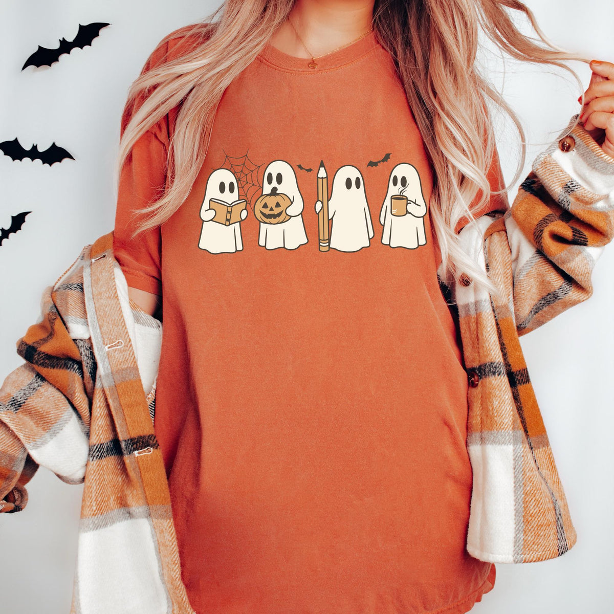 Halloween Teacher Shirt Comfort Colors, Spooky Teacher Shirts, Halloween Gift for Teacher, Fall Autumn Teacher Shirt, Ghost Teacher T-shirts