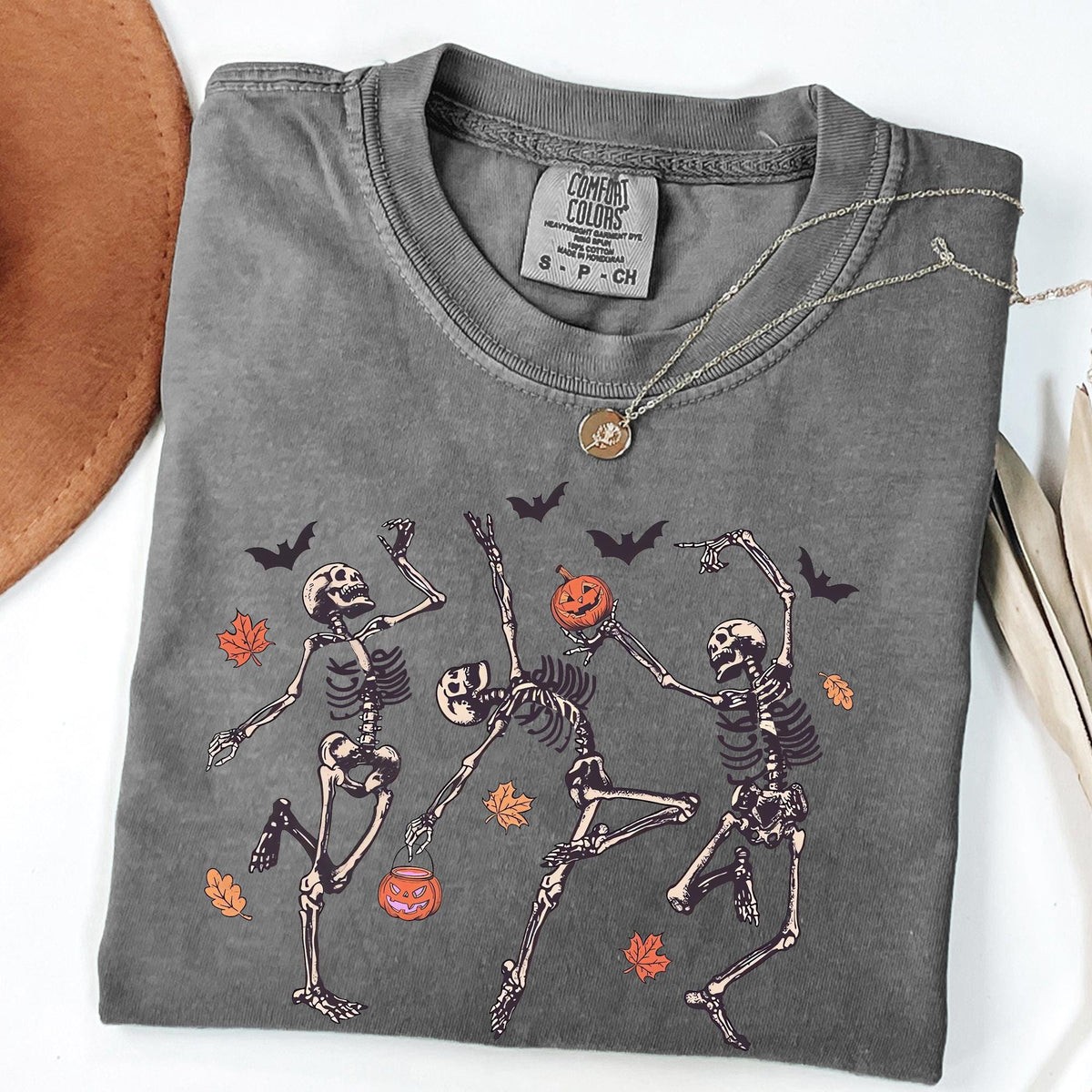 Pumpkin Skeleton Halloween Shirt, Pumpkin Halloween Tee, Halloween Skeleton T-shirts, Pumpkin Shirt, Spooky Season T-Shirts, Comfort Colors®