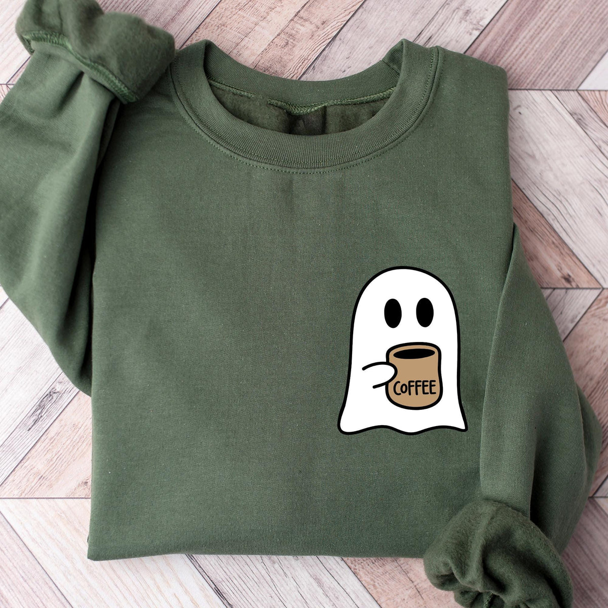 Cute Spooky Coffee Sweatshirt, Womens Ghost Sweatshirt, Spooky Season, Fall Coffee Lover Shirt, Fall Graphic Shirt, Halloween Party T-shirts