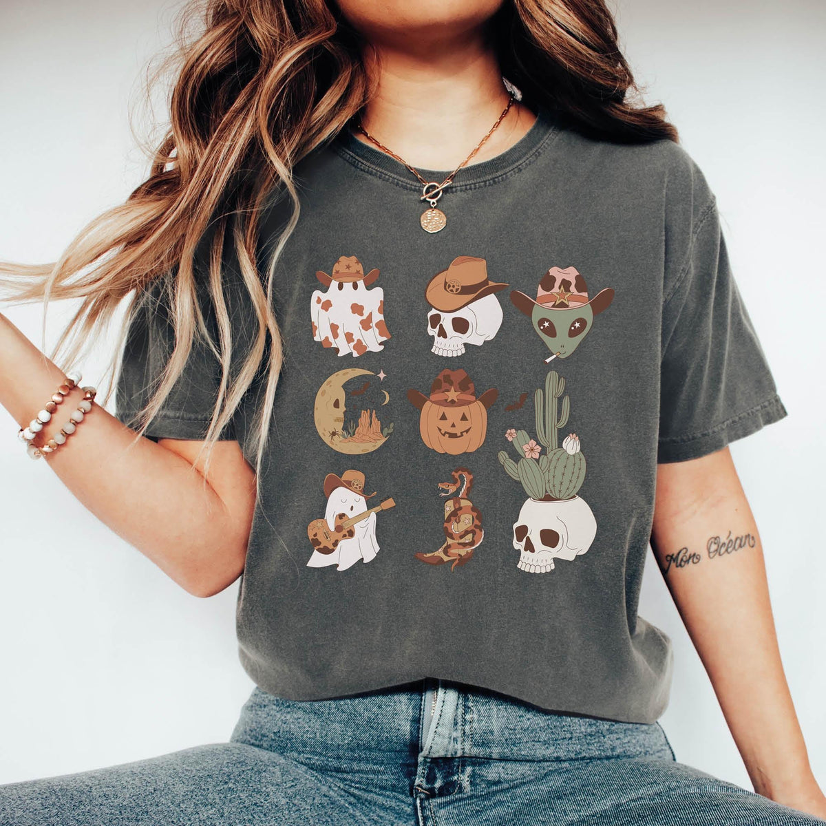 Pumpkin Shirt, Halloween Shirt, Western Pumpkin Shirt, Western Halloween Shirt, Comfort Colors®, Cowboy Doodles Shirt, Funny Halloween Gifts