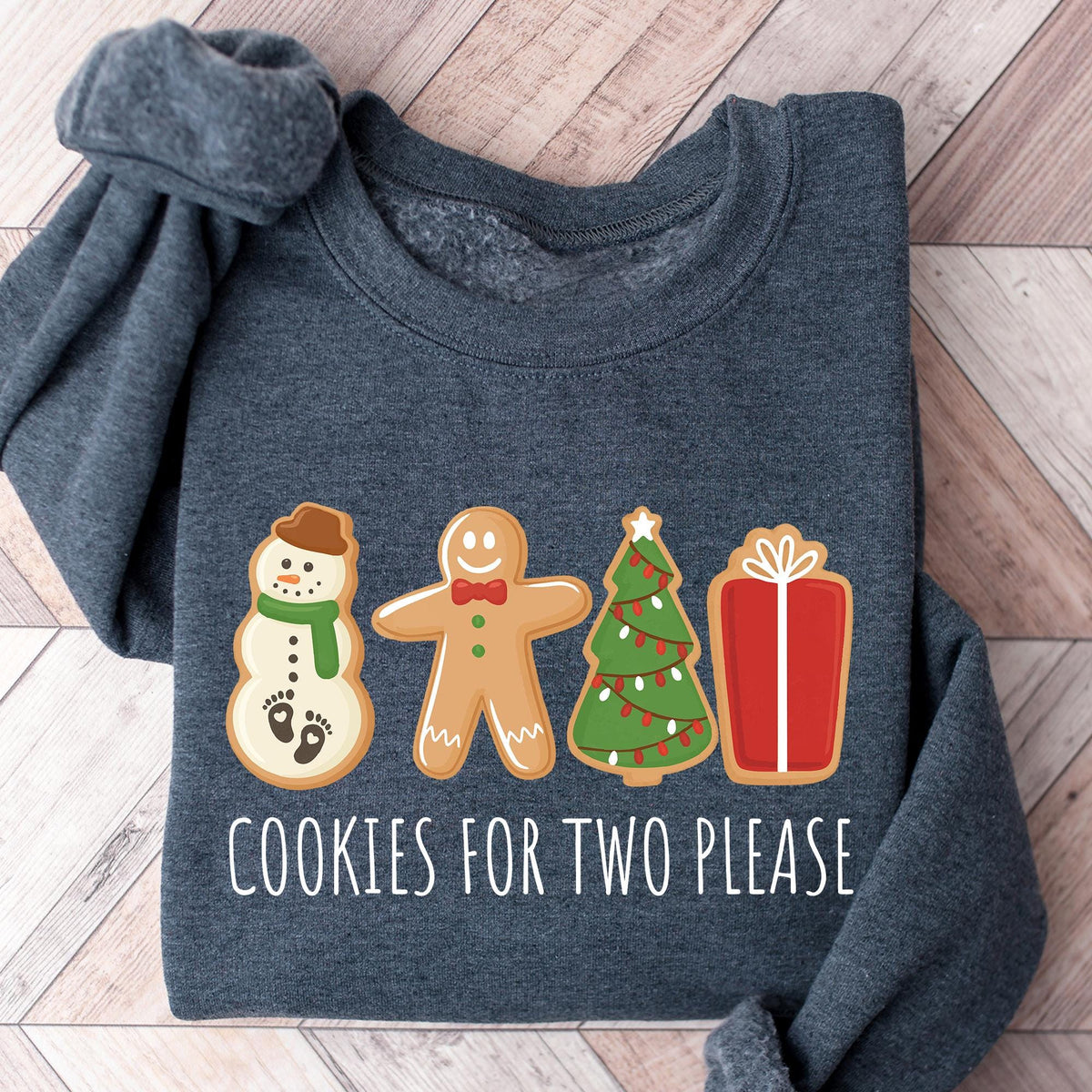 Christmas Cookies For Two Please Pregnancy Announcement Christmas Sweatshirt, Maternity Christmas Shirt, Pregnancy Reveal Christmas Sweaters