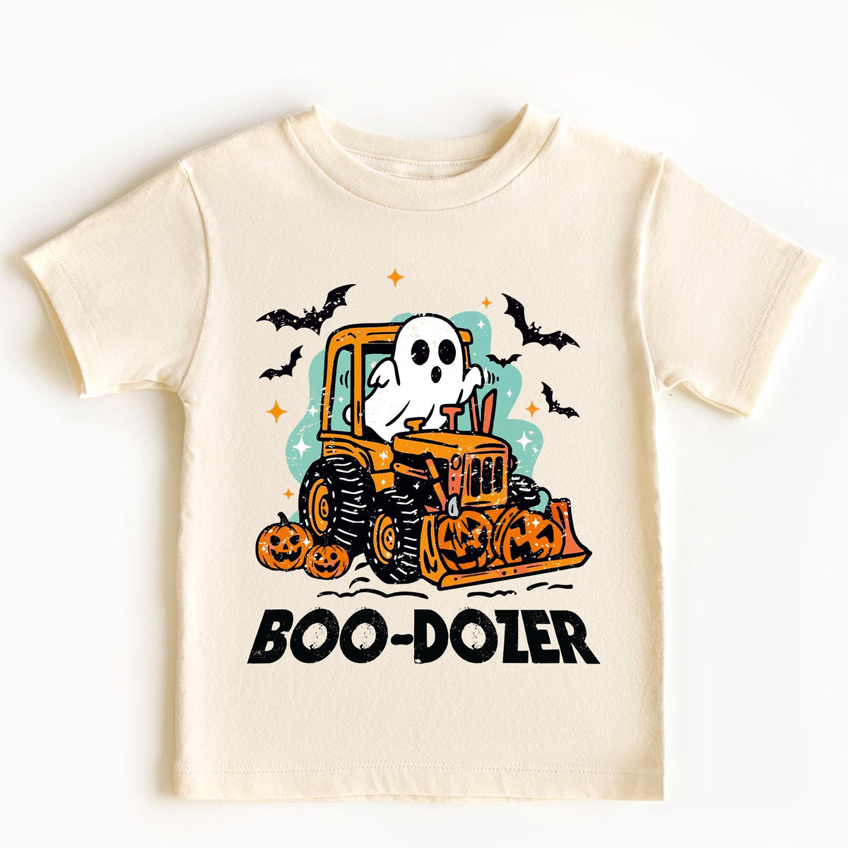 Funny Halloween Construction T shirt, Boo-Dozer Toddler Graphic Tees, Trendy boy Halloween T-shirts, Cute Bulldozer Halloween Shirt for Boys