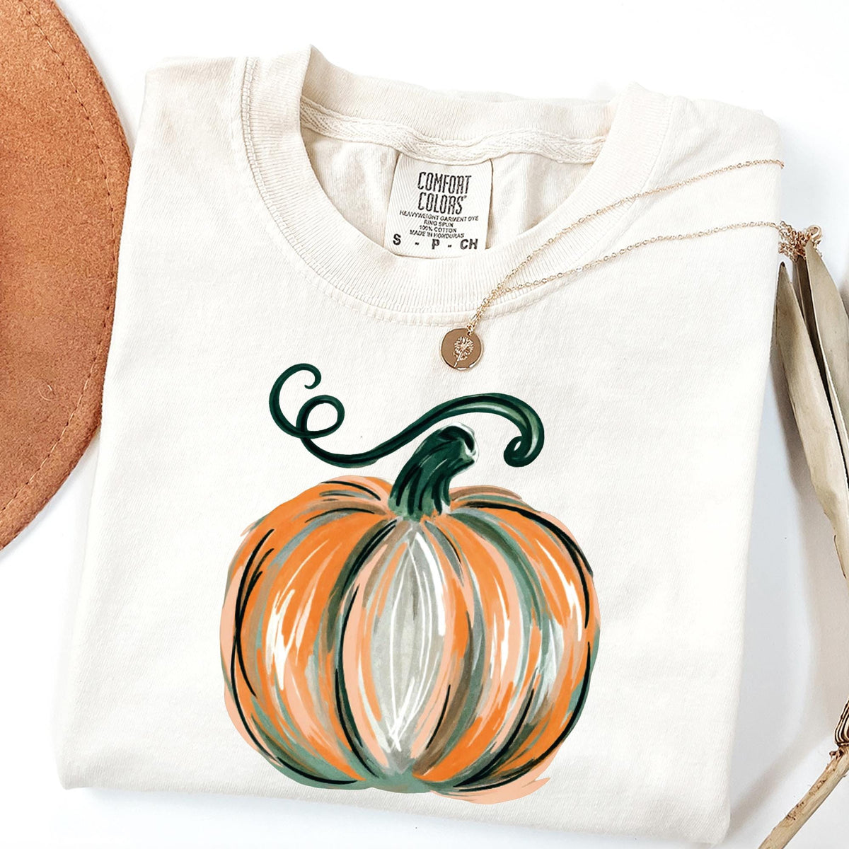 Comfort Colors® Pumpkin Shirt, Womens Halloween Shirt, Fall Graphic Tee, Thanksgiving gift, Watercolor Pumpkin Shirt, Pumpkin Patch T-shirts