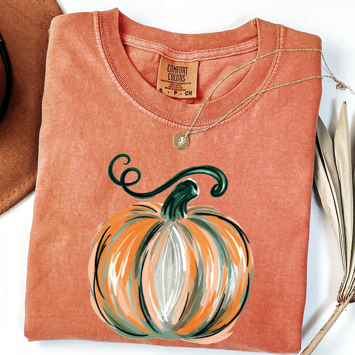 Comfort Colors® Pumpkin Shirt, Womens Halloween Shirt, Fall Graphic Tee, Thanksgiving gift, Watercolor Pumpkin Shirt, Pumpkin Patch T-shirts