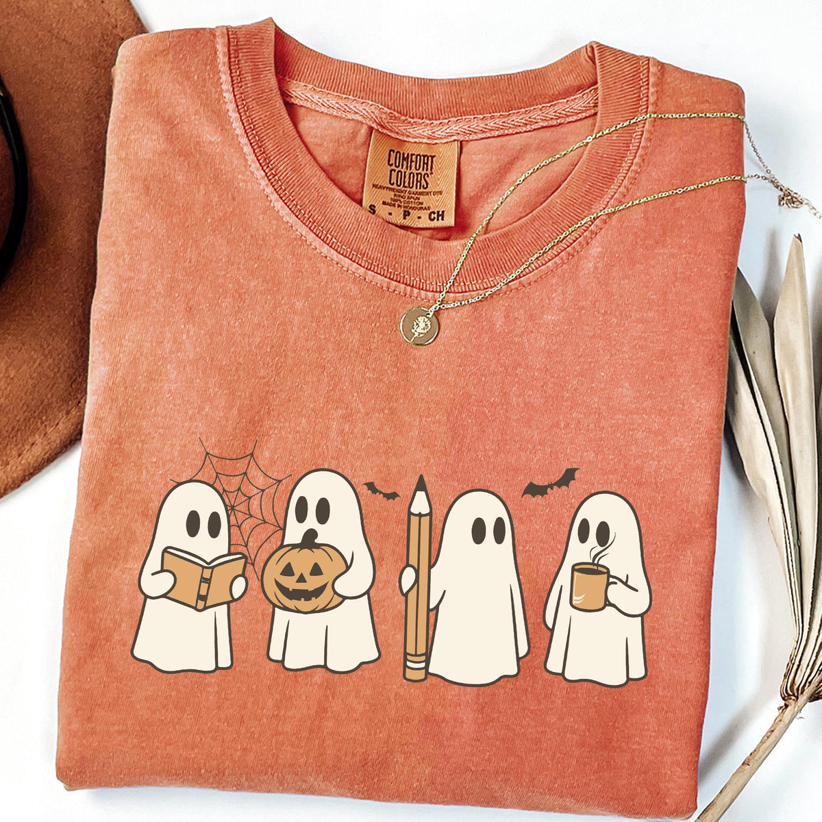 Halloween Teacher Shirt Comfort Colors, Spooky Teacher Shirts, Halloween Gift for Teacher, Fall Autumn Teacher Shirt, Ghost Teacher T-shirts