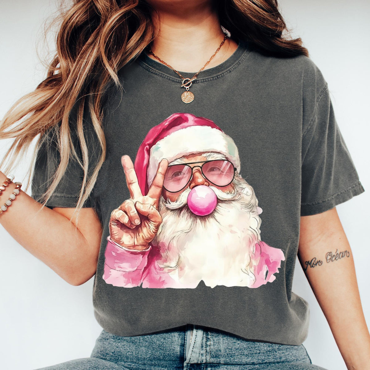 Comfort Colors® Santa Shirt, Blowing Bubble Christmas Shirt, Santa Christmas Tee, Funny Christmas Shirt, Christmas Santa Tee, Christmas Gift
