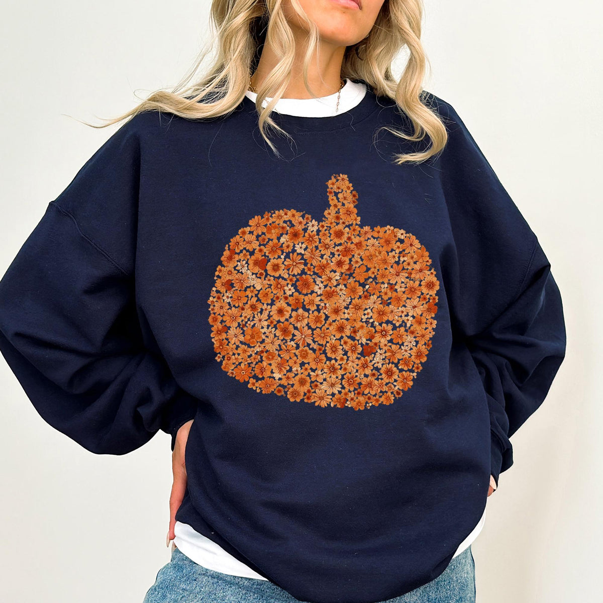 Pumpkin Shirt for Women, Fall Sweater, Thanksgiving Shirt Women, Floral Thankful Shirt, Pumpkin Sweatshirt, Thanksgiving Gift, Halloween Tee