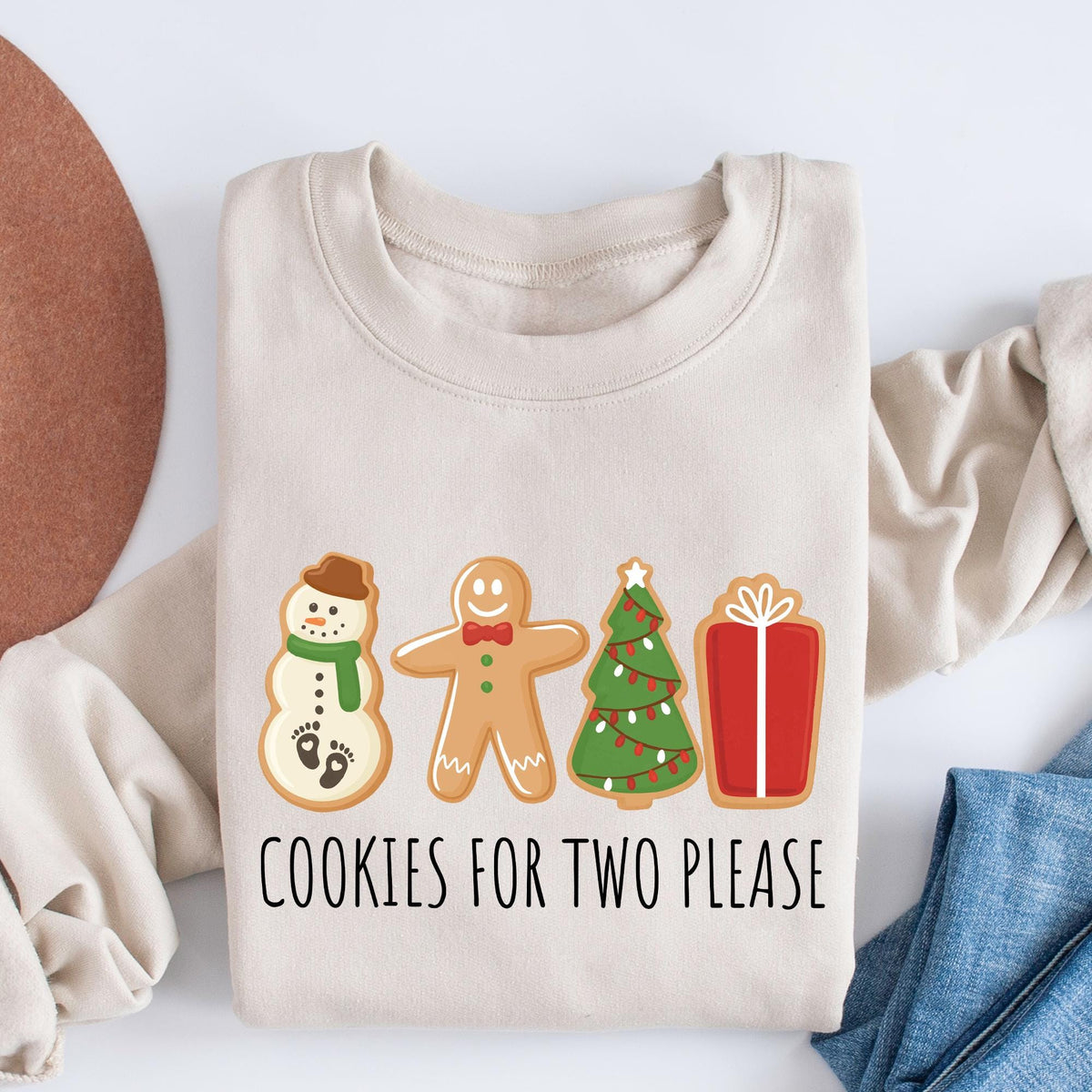 Christmas Cookies For Two Please Pregnancy Announcement Christmas Sweatshirt, Maternity Christmas Shirt, Pregnancy Reveal Christmas Sweaters