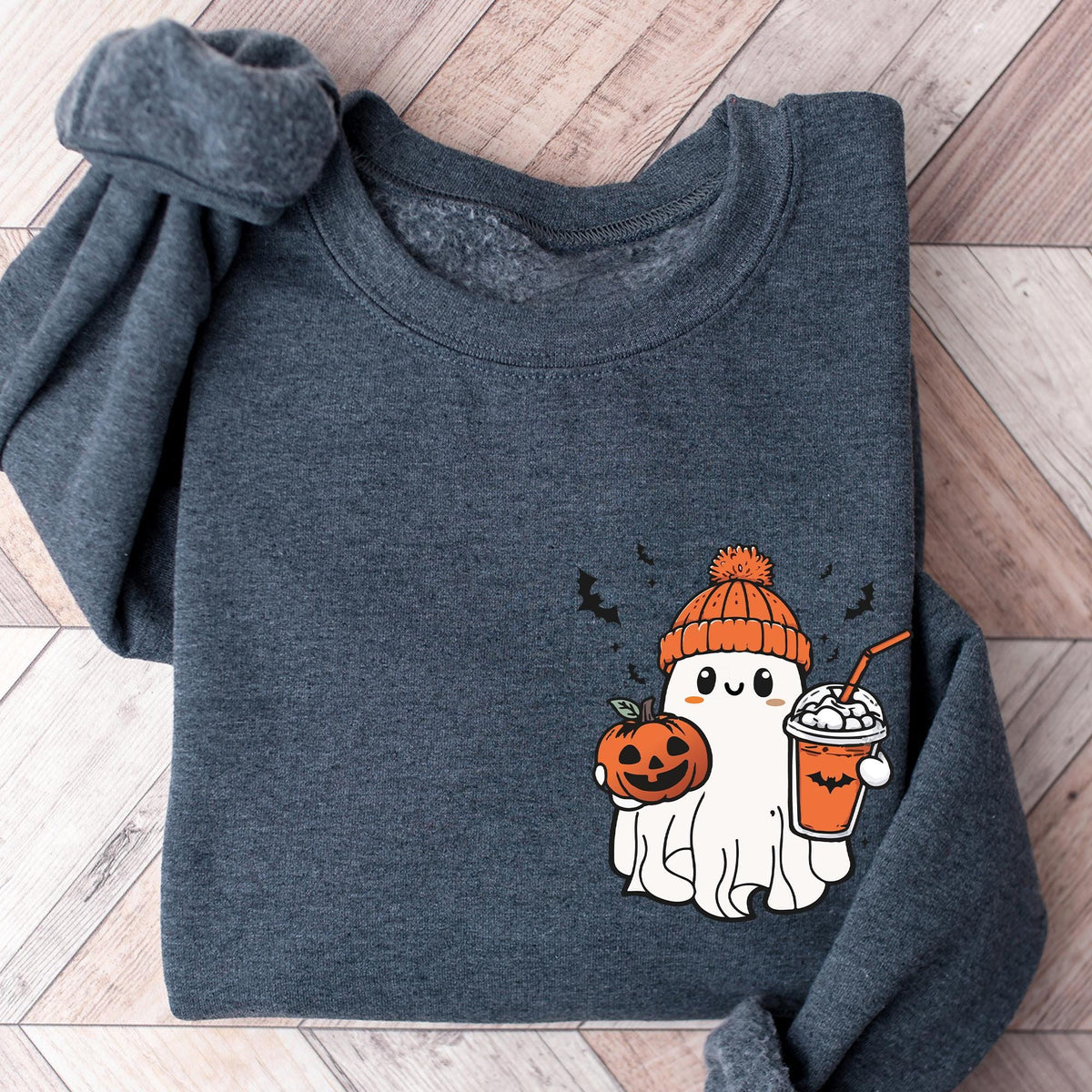 Little Ghost Ice Coffee Shirt, Ghost Sweatshirt, Halloween Tee, Cute Ghost Shirt, Little Ghost Ice Coffee Sweatshirt, Halloween Coffee Shirt