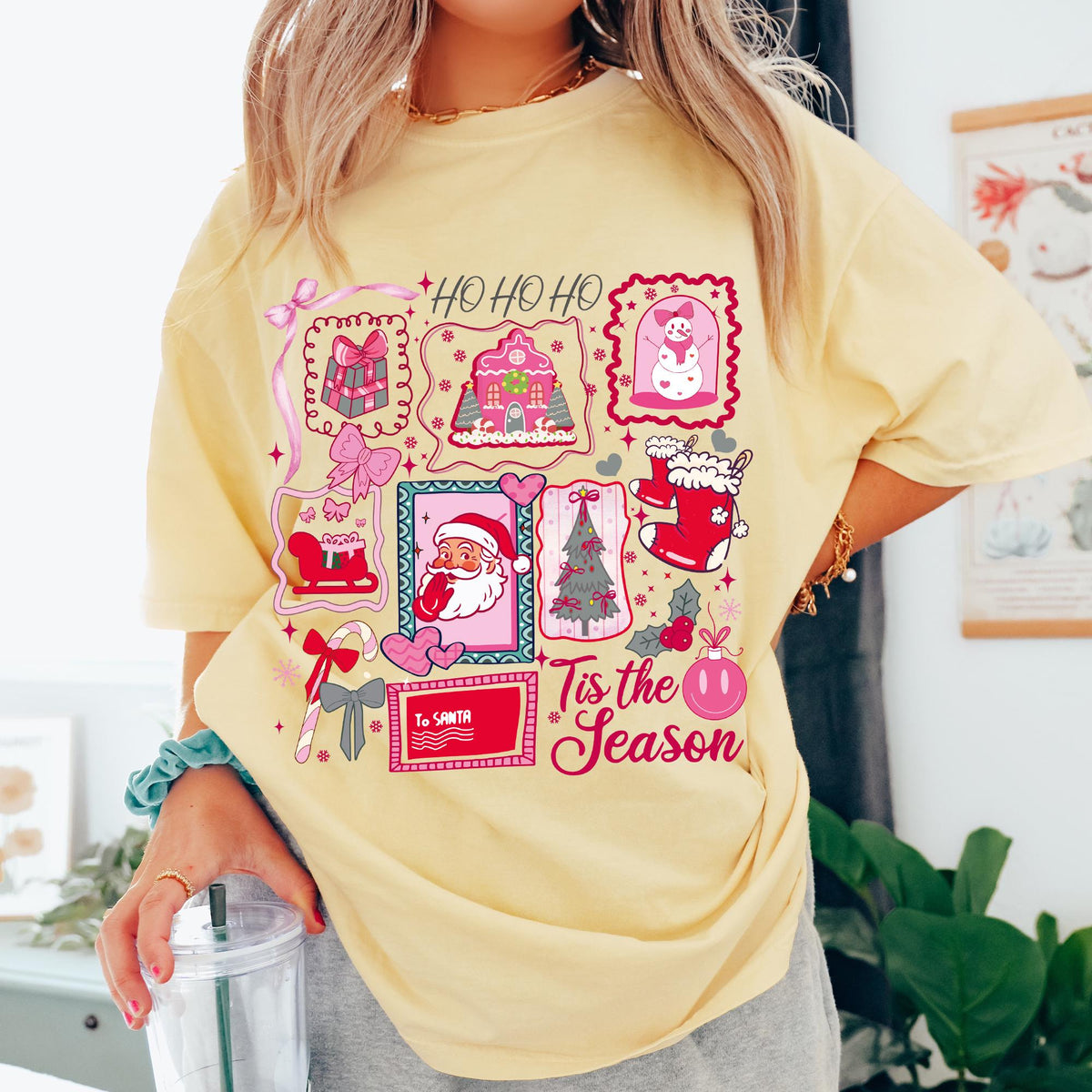 Christmas Xmas Shirt, Christmas Trees Shirt, Tis The Season Tshirt, Womens Holiday Tees, Christmas Gift Comfort Colors®, Christmas Santa Tee