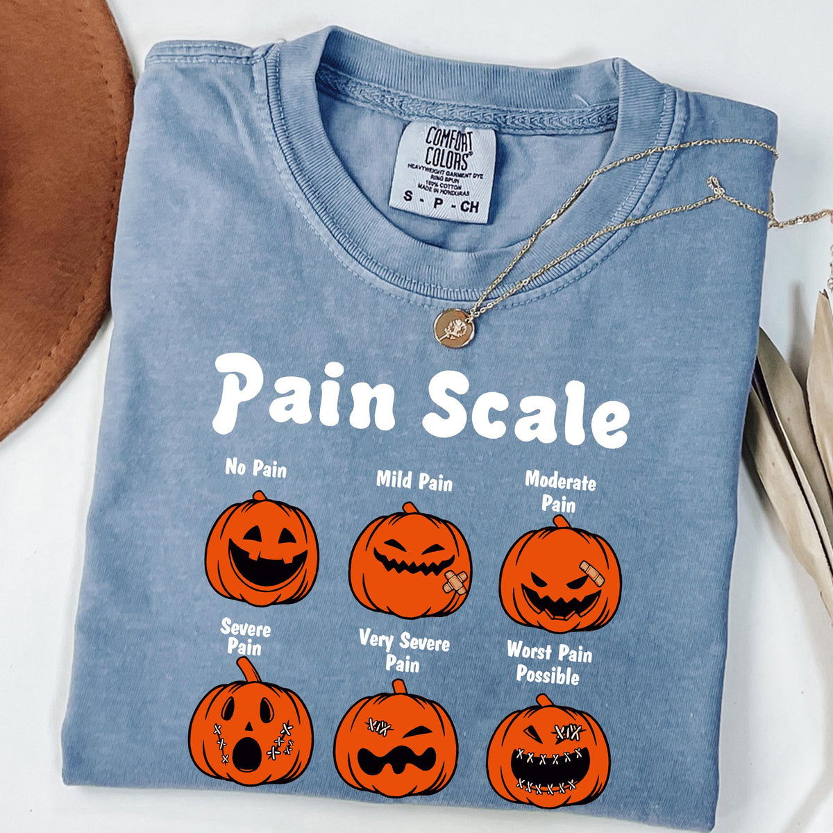 Comfort Colors® Halloween Nurse Shirt, Pain Scale Fall Pumpkin Nurse T-Shirt, RN Shirt, Pediatric Nurse, Registered Nurse Shirts, Nicu Nurse
