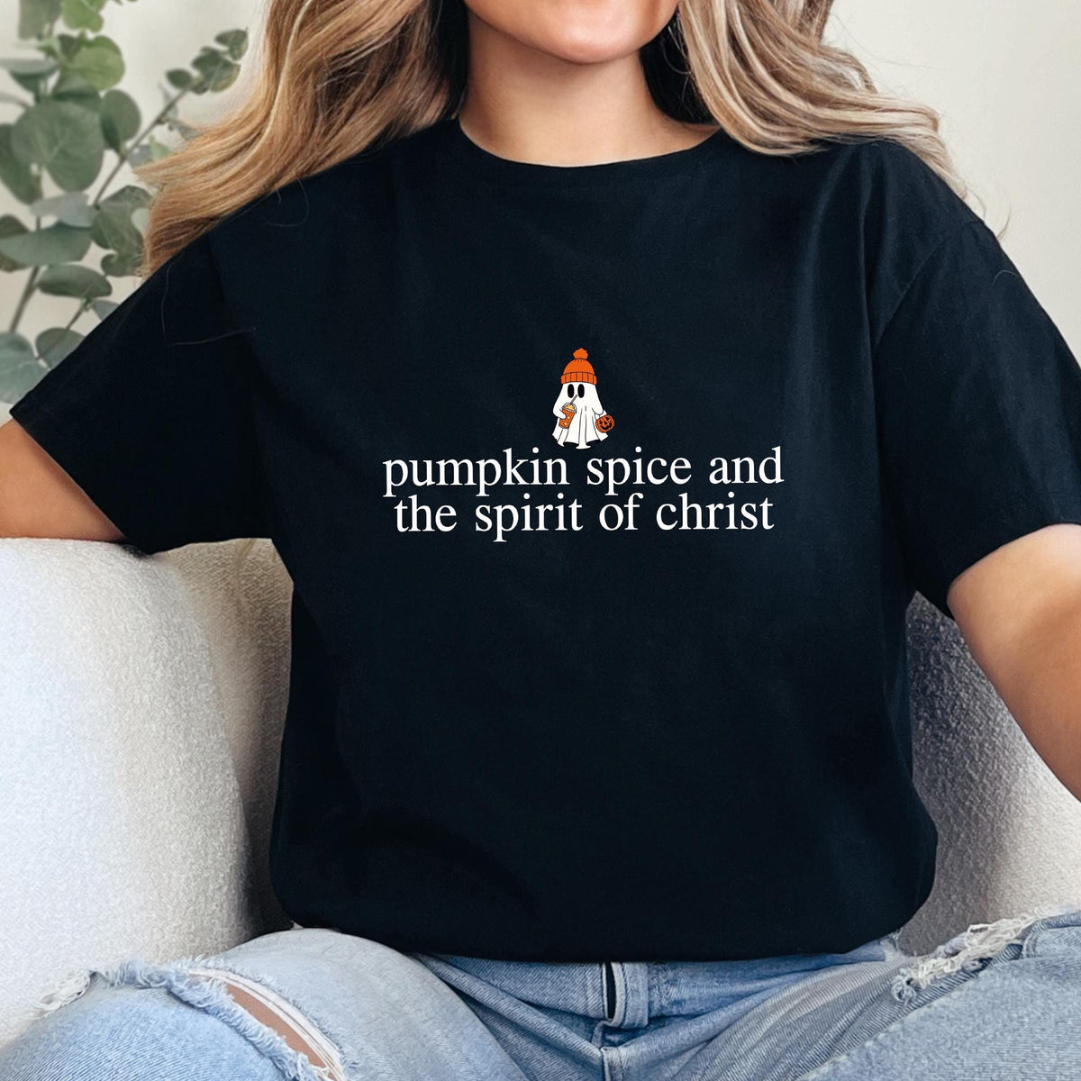 Christian Halloween Shirt, Cute Ghost Pumpkin Spice Coffee, Fall Jesus Shirts, Bible Verse Shirt, Womens Faith Apparel Gift, Comfort Colors®