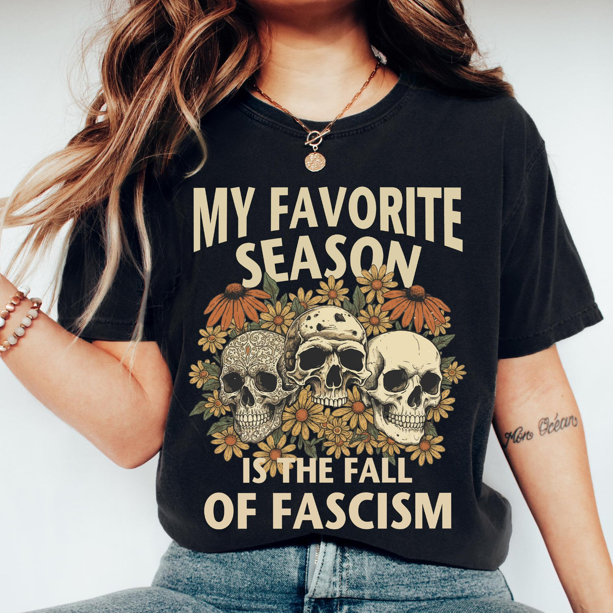 My Favorite Season Is The Fall Of Fascism Shirt, Anti Fascist Halloween T-shirt, Social Justice Halloween Shirt, Halloween Political T-shirt