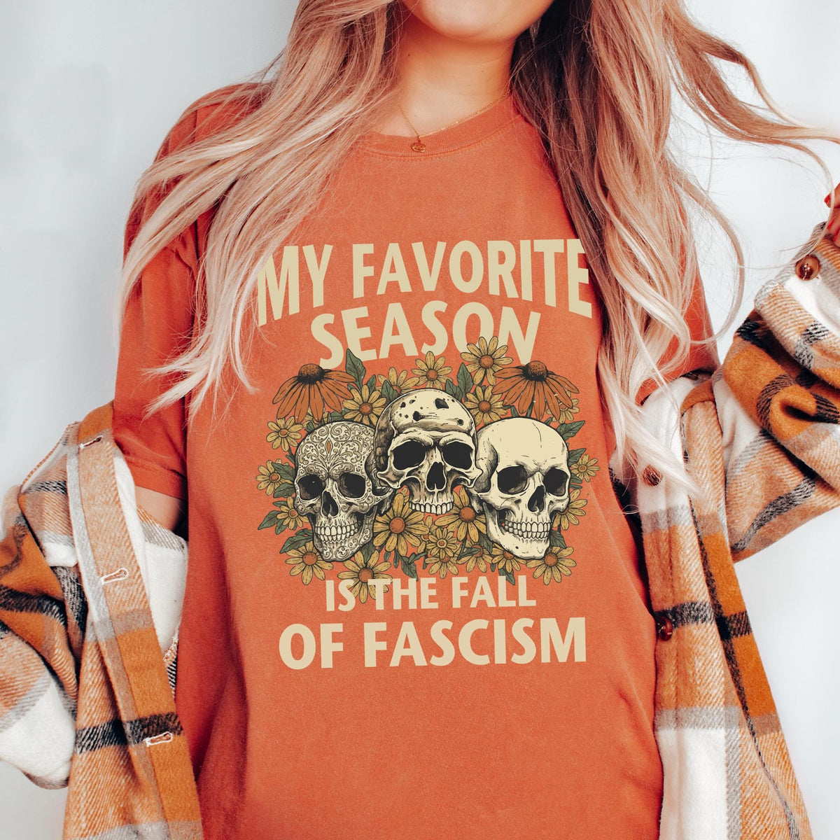 My Favorite Season Is The Fall Of Fascism Shirt, Anti Fascist Halloween T-shirt, Social Justice Halloween Shirt, Halloween Political T-shirt