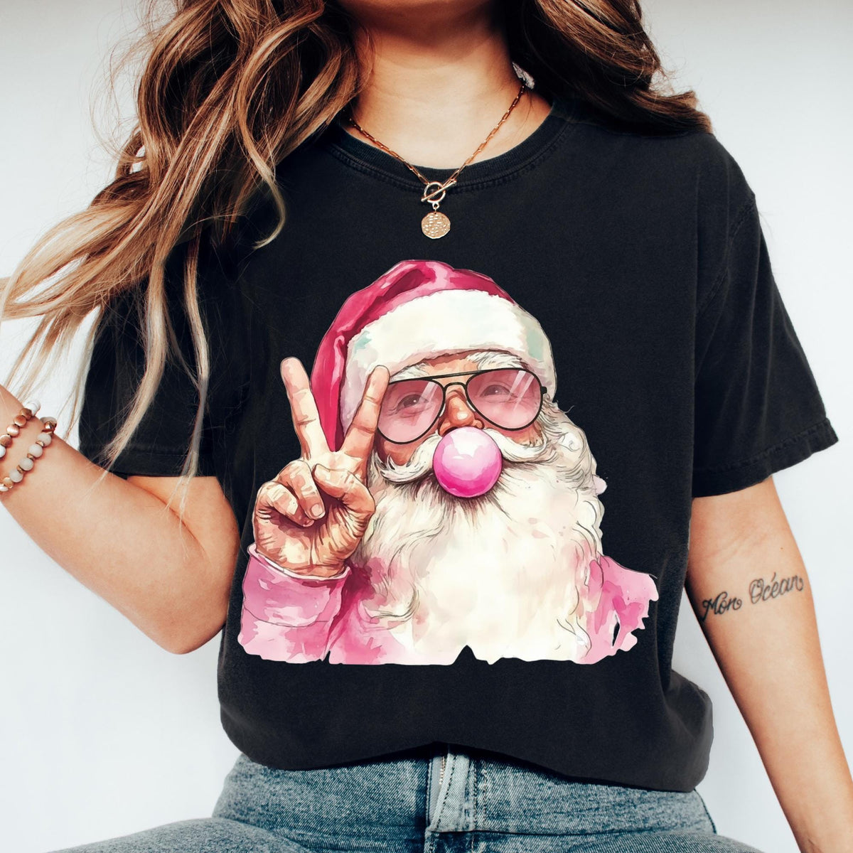 Comfort Colors® Santa Shirt, Blowing Bubble Christmas Shirt, Santa Christmas Tee, Funny Christmas Shirt, Christmas Santa Tee, Christmas Gift