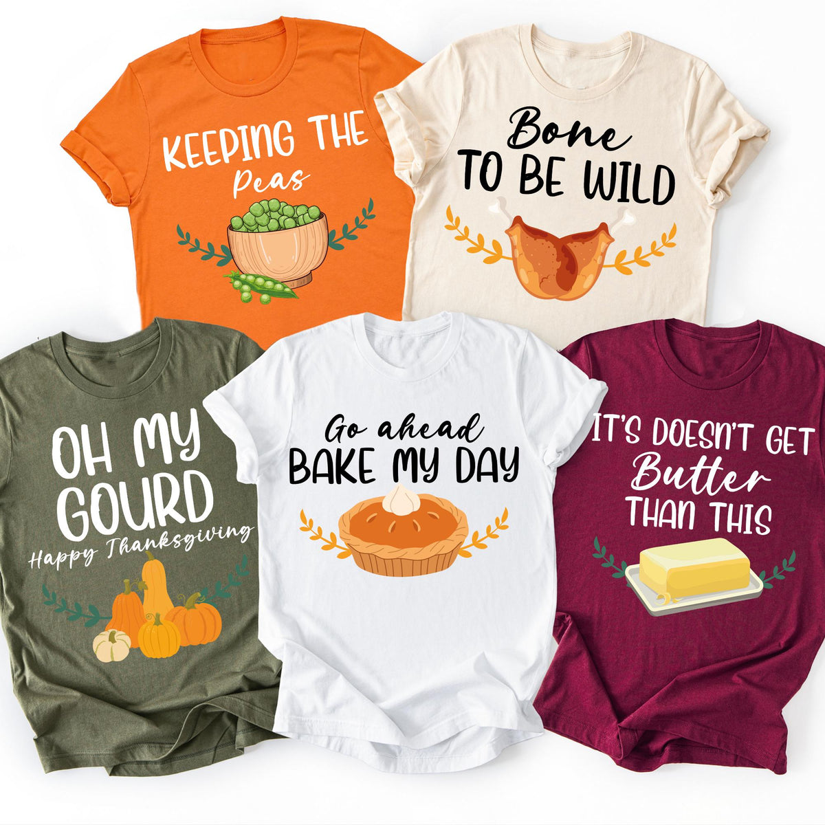 Funny Thanksgiving Puns Matching Family Shirts, Friendsgiving Group Tee, Matching Family Thanksgiving, Friendsgiving Shirt, Thanksgiving Tee