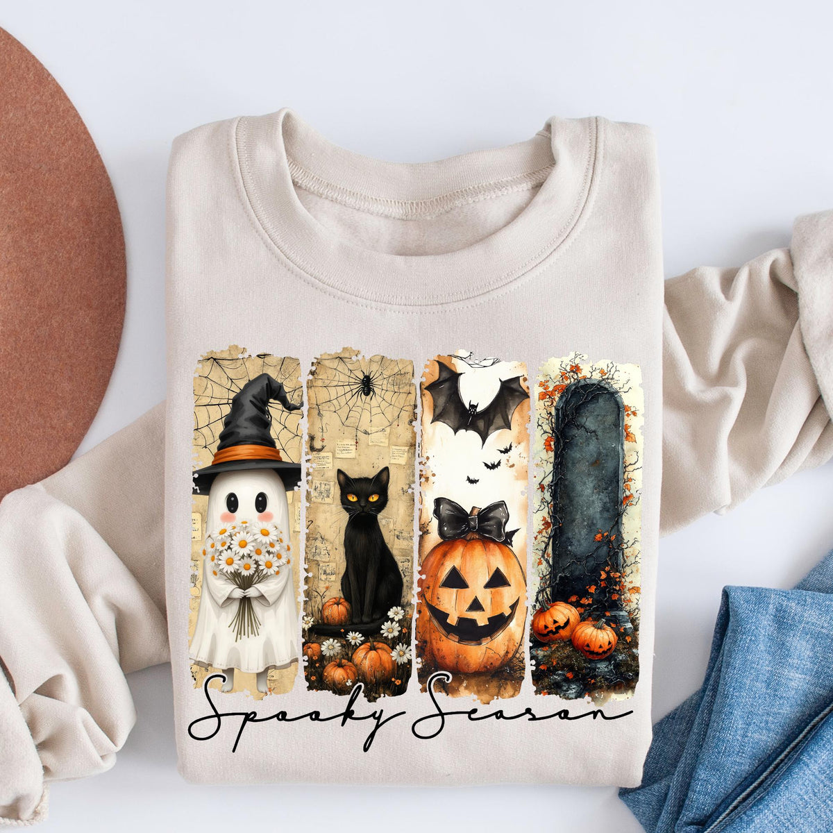Cute Spooky Season Sweater, Halloween Sweatshirt, Womens Halloween Shirt, Gift For Halloween Tee, Spooky Season Shirt Gift, Cute Fall Shirts