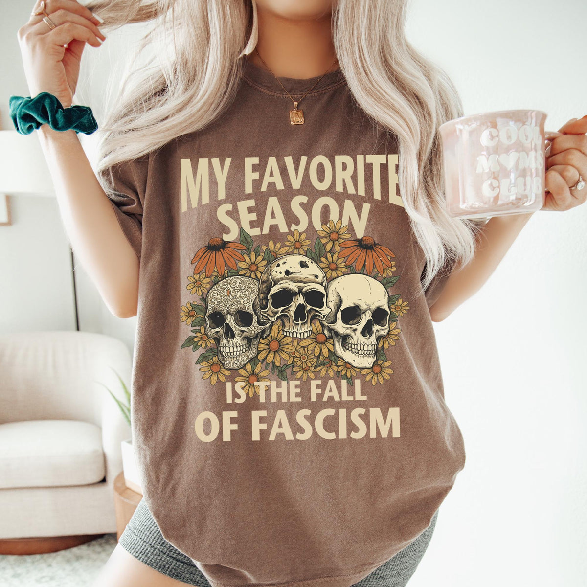 My Favorite Season Is The Fall Of Fascism Shirt, Anti Fascist Halloween T-shirt, Social Justice Halloween Shirt, Halloween Political T-shirt