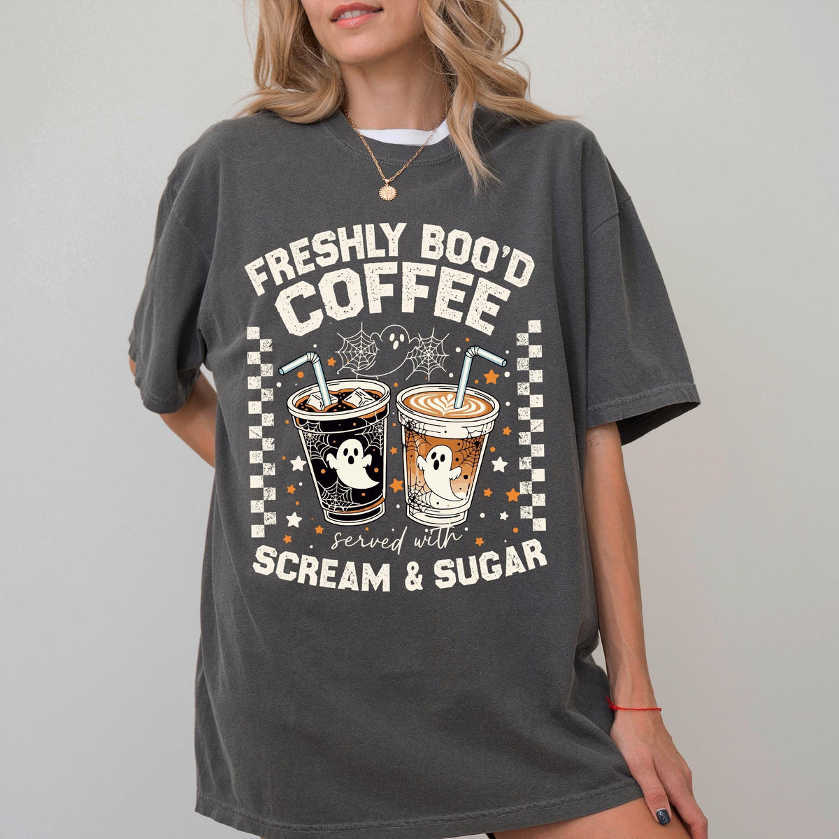 Halloween Tee, Comfort Colors® Ghost Halloween Coffee Cute Ghost Shirt, Halloween Tee, Boo Comfort Colors®, Coffee Tee,Funny Halloween Shirt