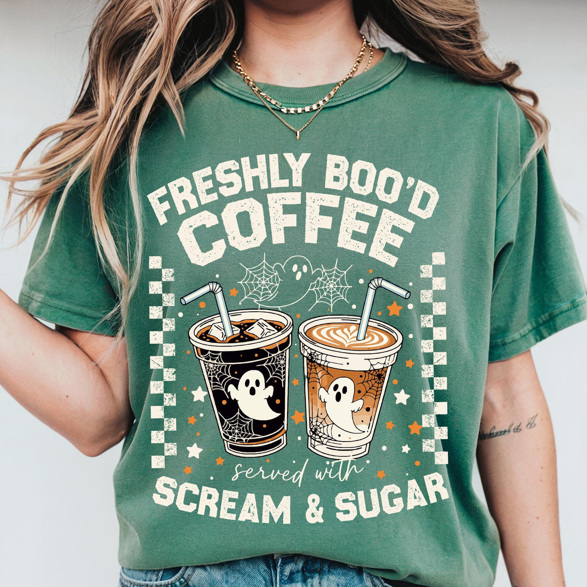 Halloween Tee, Comfort Colors® Ghost Halloween Coffee Cute Ghost Shirt, Halloween Tee, Boo Comfort Colors®, Coffee Tee,Funny Halloween Shirt