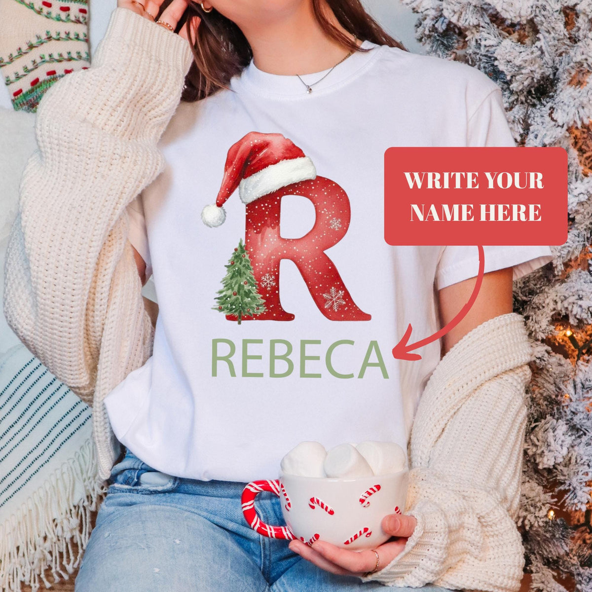 Family Christmas Shirt, Christmas Name Custom Shirt, Funny Family Xmas Pjs, Personalized Christmas Family Tee, Christmas Custom Letter Shirt