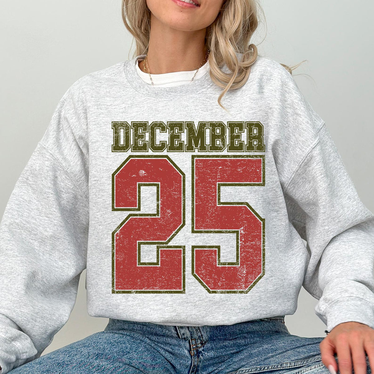 Retro Christmas December 25 Sweatshirt, Women's Christmas Sweater, Christmas Gift, Winter Hoodie, Festive Xmas Gift, Winter Sweatshirt Gifts