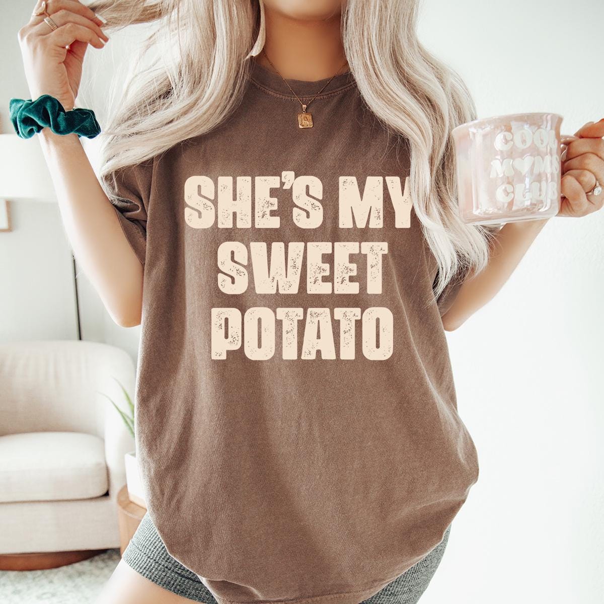 Thanksgiving Couples Comfort Colors® Shirt, Funny Thanksgiving Best Friends Shirts, She's My Sweet Potato I Yam Matching Husband Wife Shirts